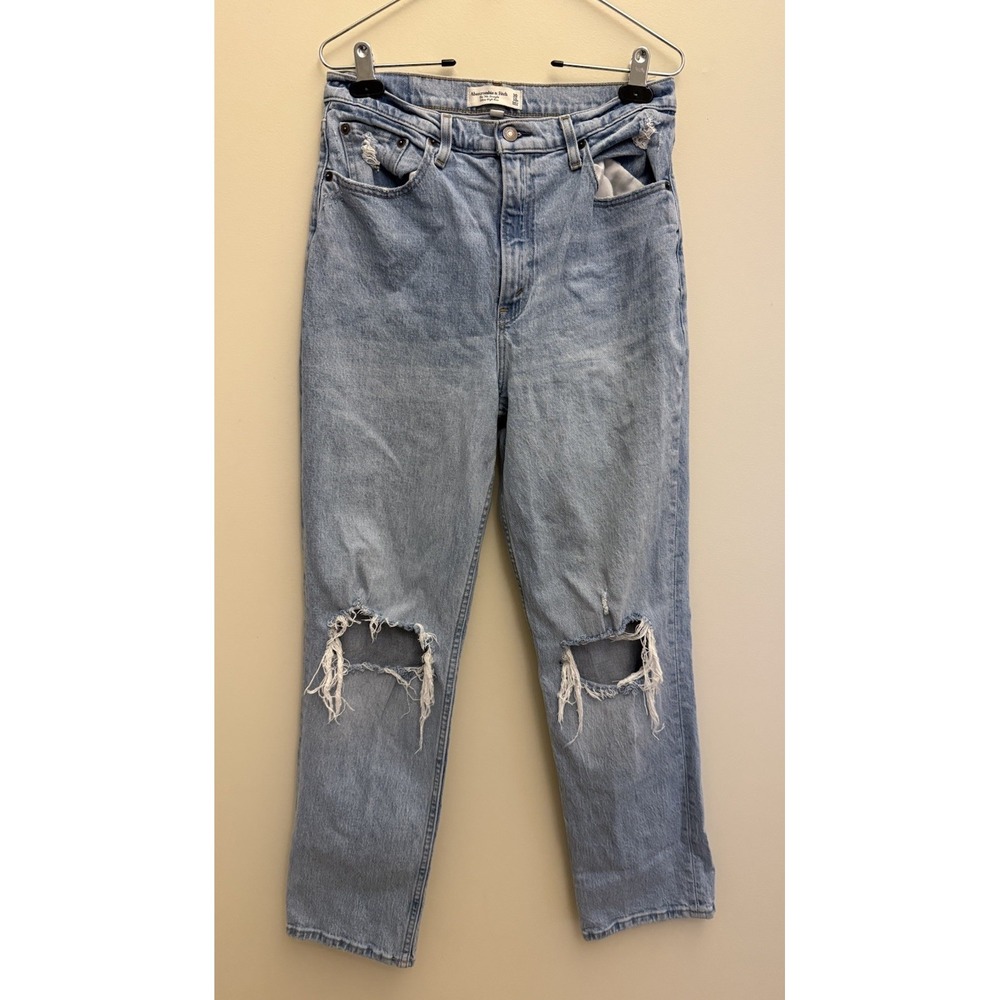 Abercrombie Fitch Jeans Women Blue Light Wash The 90s‎ Straight Ultra High Rise
